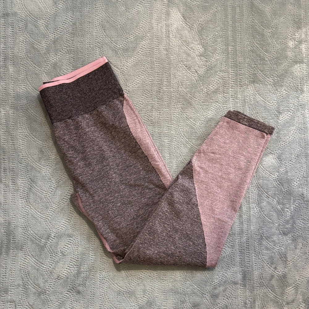 PINK Victoria's Secret Pink and Gray Seamless Leggings